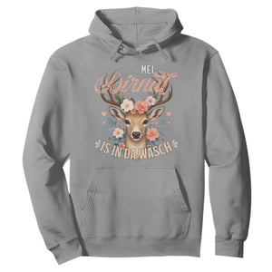 Funny Oktoberfest Deer Hoodie Mei Dirndl Is In Da Wasch German Bavarian Costume TS02 Sport Gray Print Your Wear