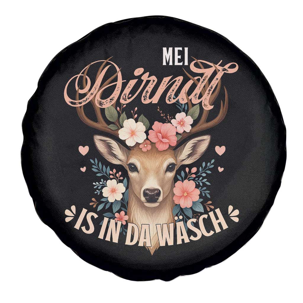 Funny Oktoberfest Deer Spare Tire Cover Mei Dirndl Is In Da Wasch German Bavarian Costume TS02 Print Your Wear