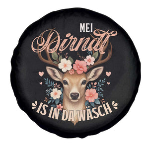 Funny Oktoberfest Deer Spare Tire Cover Mei Dirndl Is In Da Wasch German Bavarian Costume TS02 Print Your Wear