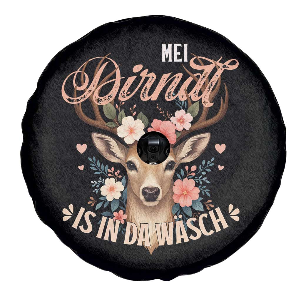 Funny Oktoberfest Deer Spare Tire Cover Mei Dirndl Is In Da Wasch German Bavarian Costume TS02 Print Your Wear