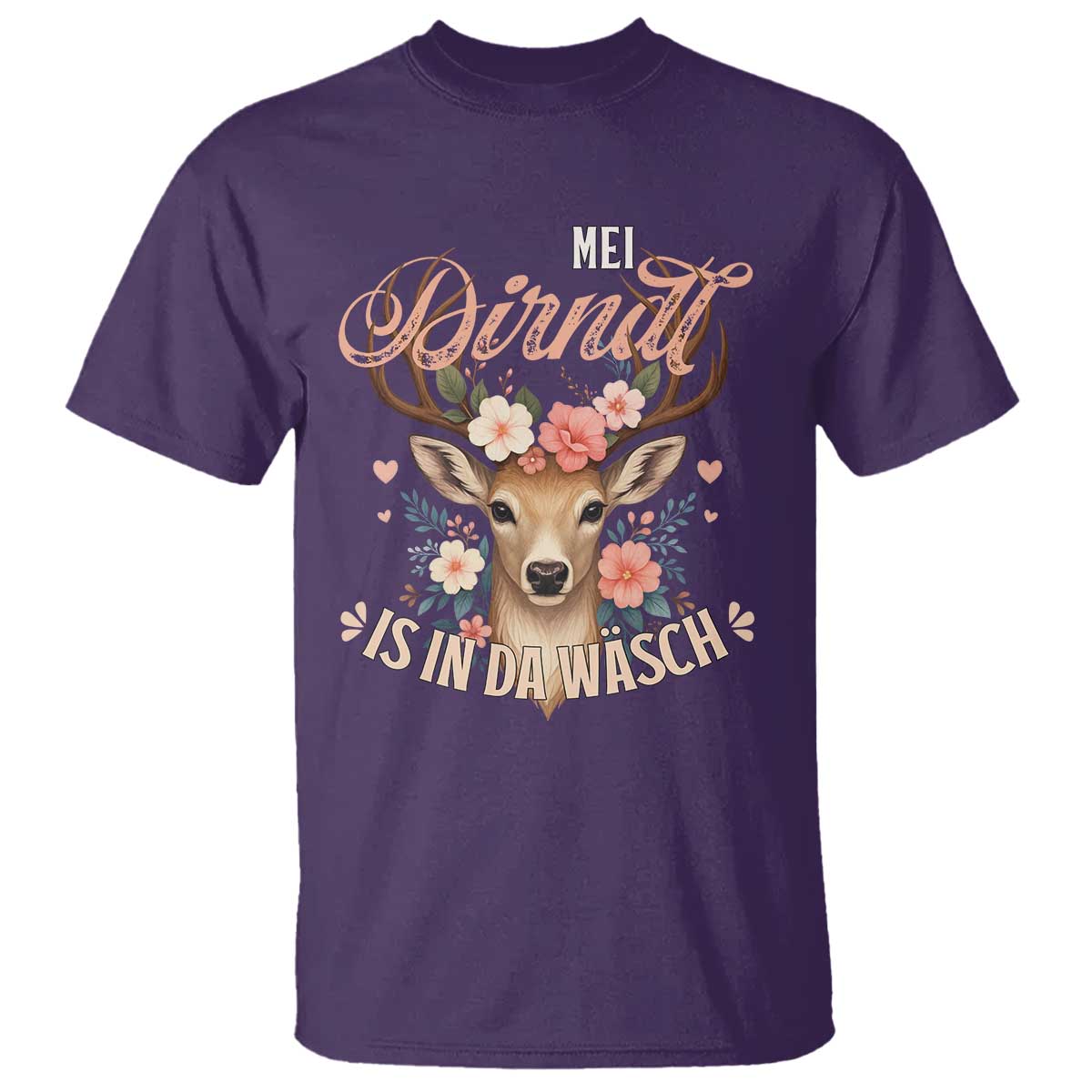 Funny Oktoberfest Deer T Shirt Mei Dirndl Is In Da Wasch German Bavarian Costume TS02 Purple Print Your Wear