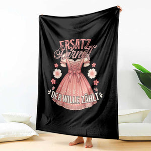 Funny Ersatz Backup Dirndl Oktoberfest Throw Blanket Der Wille Zahlt Bavarian Festival Costume Humor TS02 Print Your Wear
