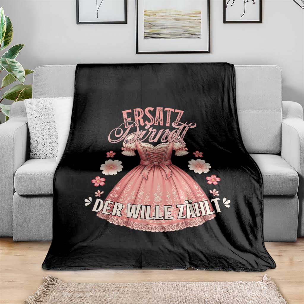 Funny Ersatz Backup Dirndl Oktoberfest Throw Blanket Der Wille Zahlt Bavarian Festival Costume Humor TS02 Print Your Wear
