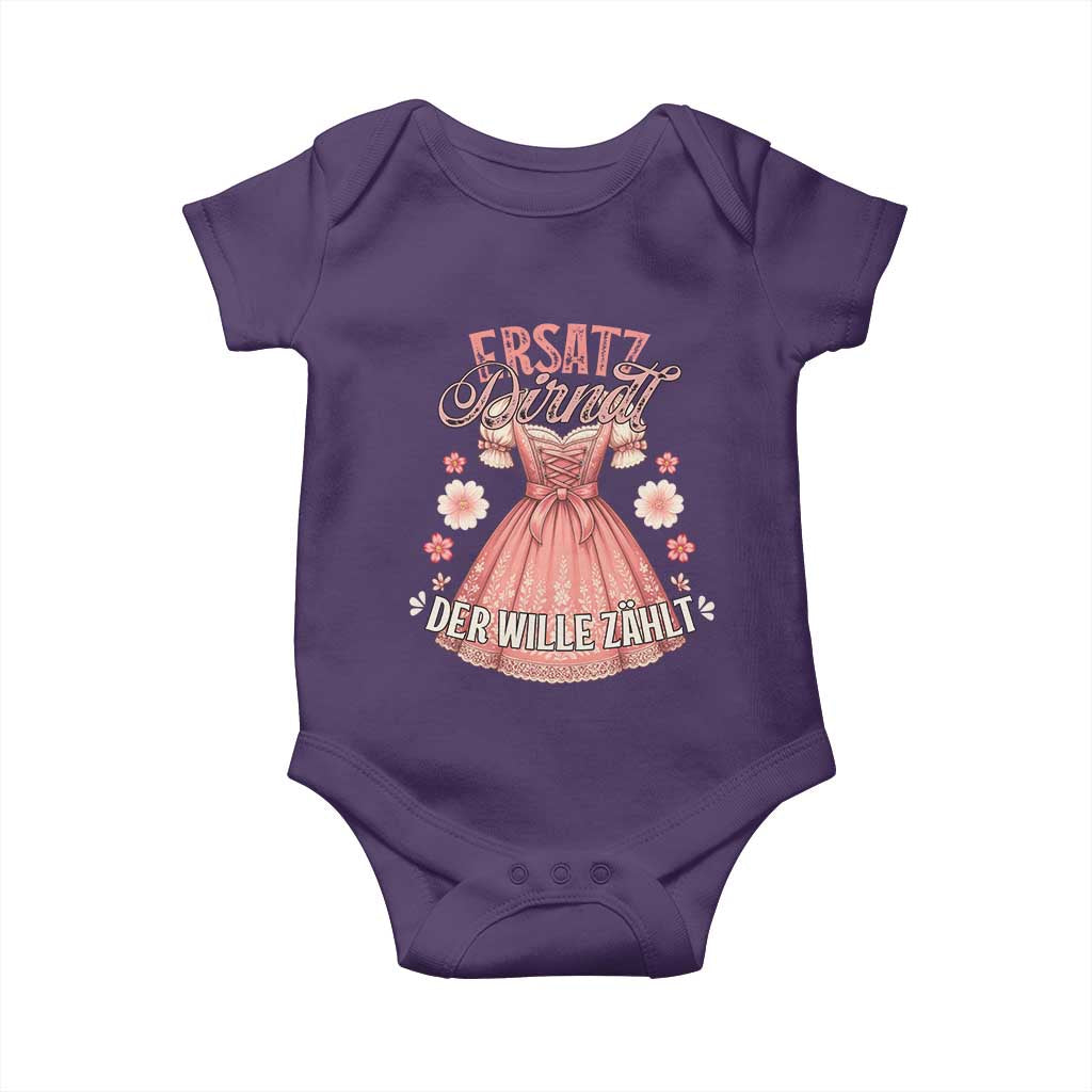 Funny Ersatz Backup Dirndl Oktoberfest Baby Onesie Der Wille Zahlt Bavarian Festival Costume Humor TS02 Purple Print Your Wear