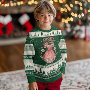 Funny Ersatz Backup Dirndl Oktoberfest Ugly Christmas Sweater Der Wille Zahlt Bavarian Festival Costume Humor TS02 Forest Green Beige Print Your Wear