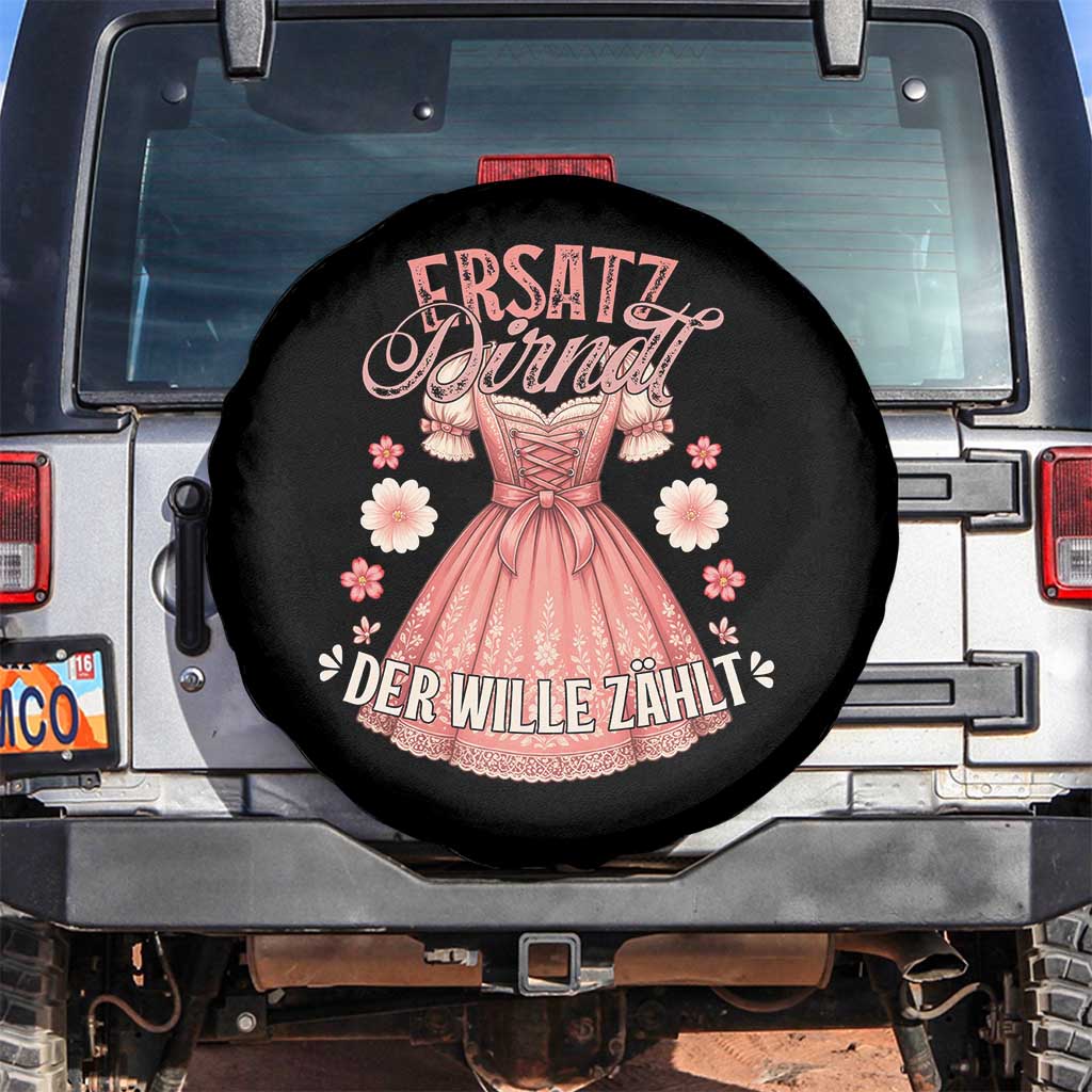 Funny Ersatz Backup Dirndl Oktoberfest Spare Tire Cover Der Wille Zahlt Bavarian Festival Costume Humor TS02 No hole Black Print Your Wear