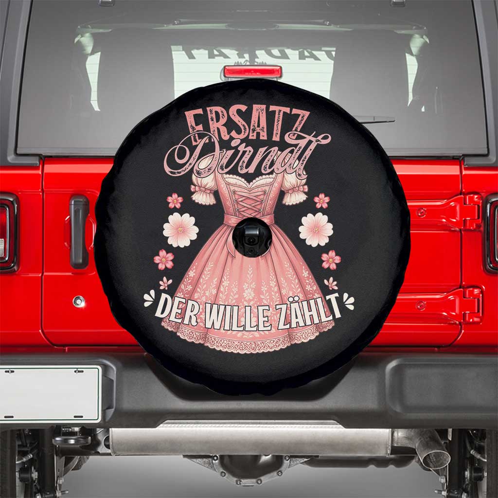 Funny Ersatz Backup Dirndl Oktoberfest Spare Tire Cover Der Wille Zahlt Bavarian Festival Costume Humor TS02 Black Print Your Wear