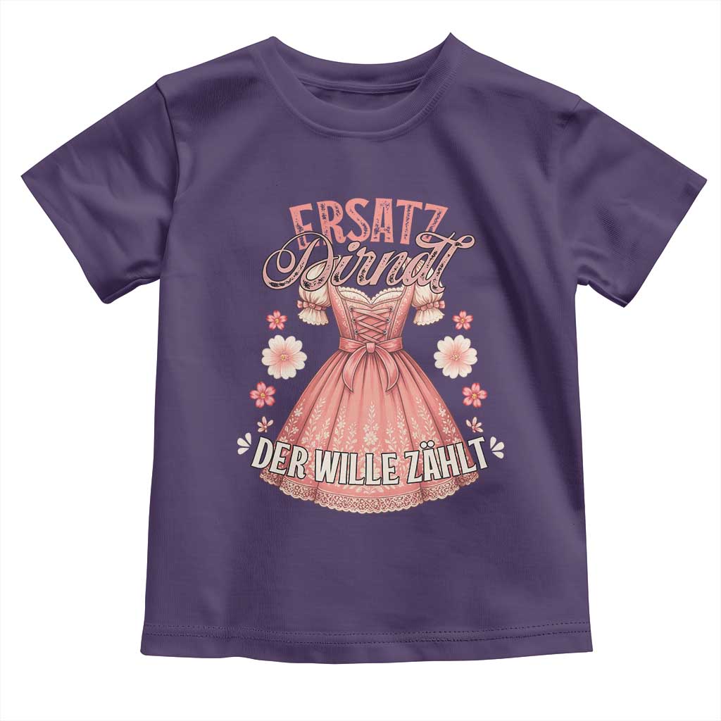Funny Ersatz Backup Dirndl Oktoberfest Toddler T Shirt Der Wille Zahlt Bavarian Festival Costume Humor TS02 Purple Print Your Wear