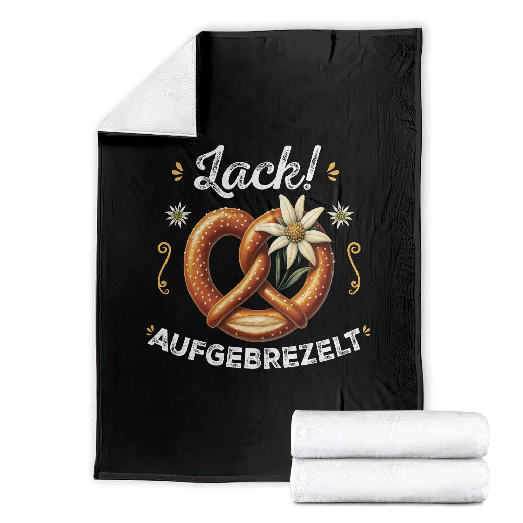Zack Aufgebrezelt Oktoberfest Throw Blanket Dress Up Funny Pretzel Edelweiss Bavarian Festival TS02 Black Print Your Wear