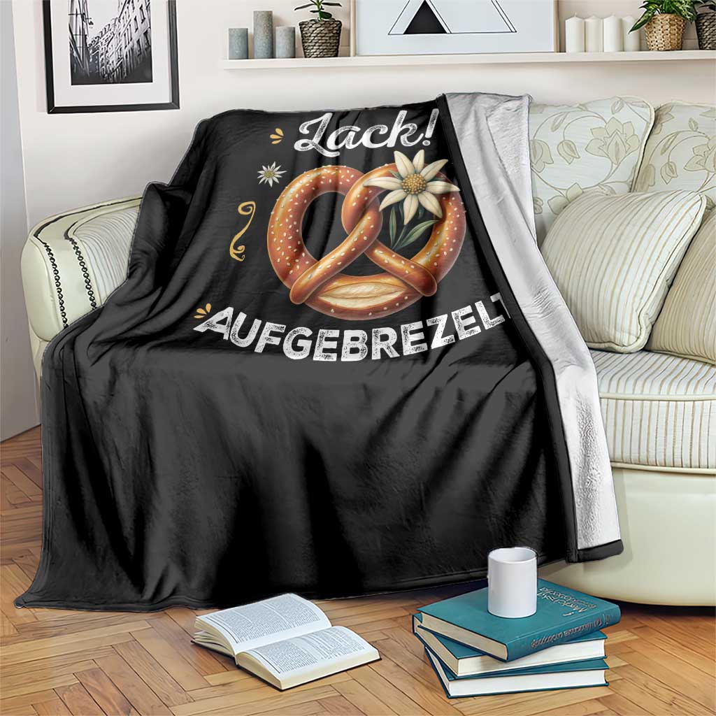 Zack Aufgebrezelt Oktoberfest Throw Blanket Dress Up Funny Pretzel Edelweiss Bavarian Festival TS02 Print Your Wear