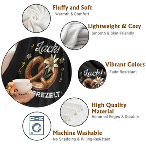 Zack Aufgebrezelt Oktoberfest Throw Blanket Dress Up Funny Pretzel Edelweiss Bavarian Festival TS02 Print Your Wear