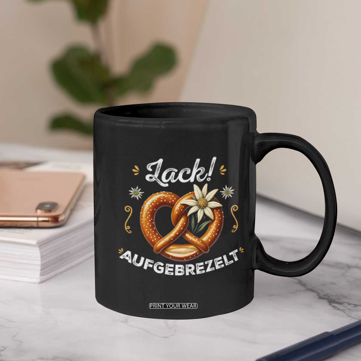 Zack Aufgebrezelt Oktoberfest Coffee Mug Dress Up Funny Pretzel Edelweiss Bavarian Festival TS02 Print Your Wear
