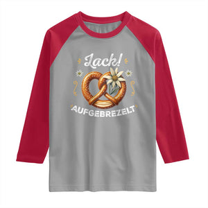 Zack Aufgebrezelt Oktoberfest Raglan Shirt Dress Up Funny Pretzel Edelweiss Bavarian Festival TS02 Sport Gray Red Print Your Wear