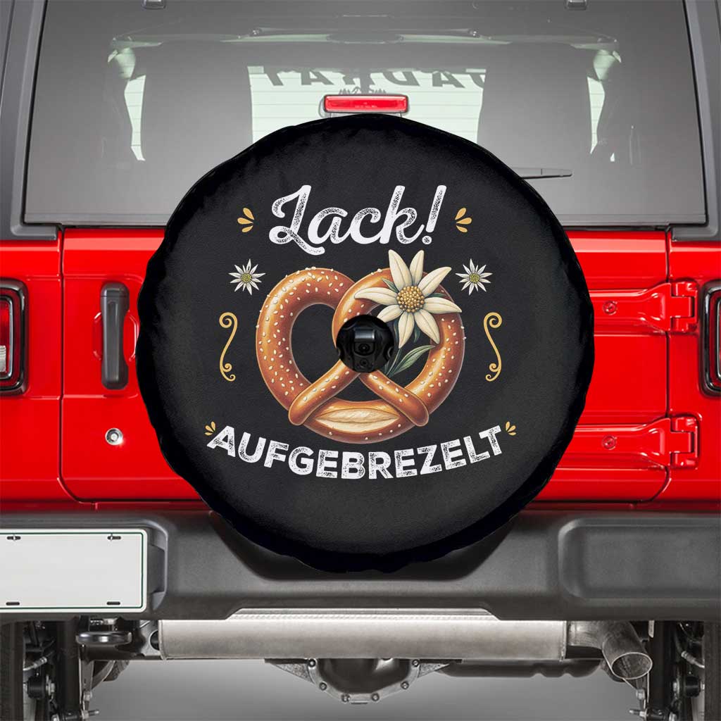 Zack Aufgebrezelt Oktoberfest Spare Tire Cover Dress Up Funny Pretzel Edelweiss Bavarian Festival TS02 Black Print Your Wear