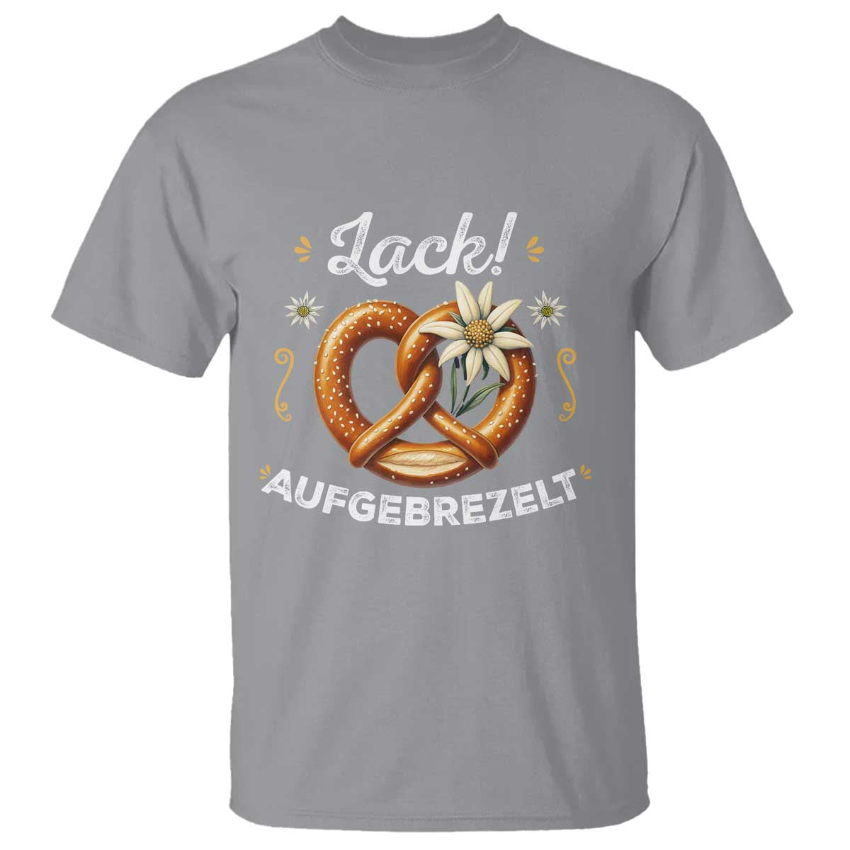 Zack Aufgebrezelt Oktoberfest T Shirt Dress Up Funny Pretzel Edelweiss Bavarian Festival TS02 Sport Gray Print Your Wear