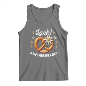 Zack Aufgebrezelt Oktoberfest Tank Top Dress Up Funny Pretzel Edelweiss Bavarian Festival TS02 Black Heather Print Your Wear