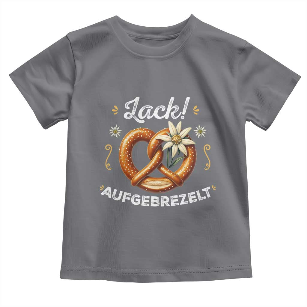 Zack Aufgebrezelt Oktoberfest Toddler T Shirt Dress Up Funny Pretzel Edelweiss Bavarian Festival TS02 Charcoal Print Your Wear