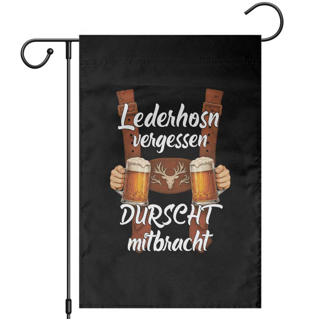 Lederhosen Forgotten Oktoberfest Garden Flag Durscht Mitbracht Funny Beer Drinking TS02 Black Print Your Wear