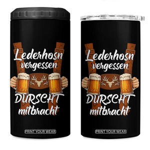 Lederhosen Forgotten Oktoberfest 4 in 1 Can Cooler Tumbler Durscht Mitbracht Funny Beer Drinking TS02 One Size: 16 oz Black Print Your Wear