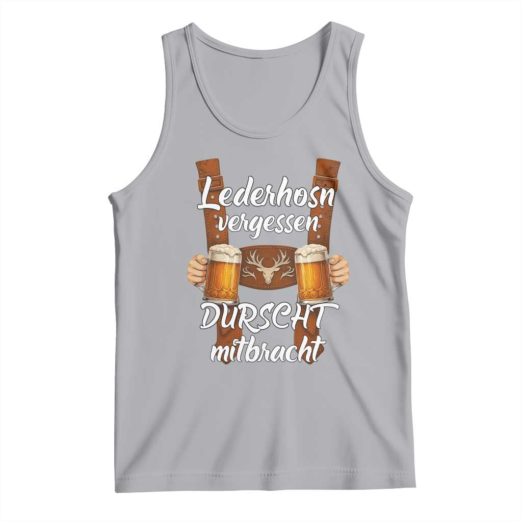 Lederhosen Forgotten Oktoberfest Tank Top Durscht Mitbracht Funny Beer Drinking TS02 Athletic Heather Print Your Wear