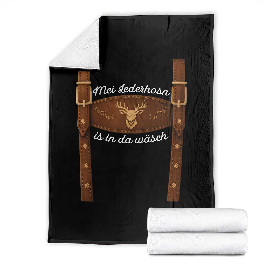 Funny Lederhosen Costume Alternative for Oktoberfest Throw Blanket Mei Lederhosn Is In Da Wasch TS02 Black Print Your Wear