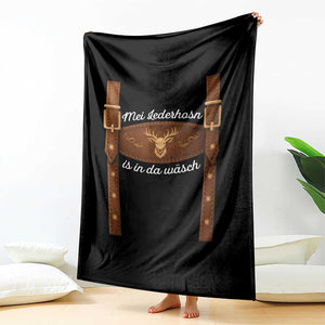 Funny Lederhosen Costume Alternative for Oktoberfest Throw Blanket Mei Lederhosn Is In Da Wasch TS02 Print Your Wear