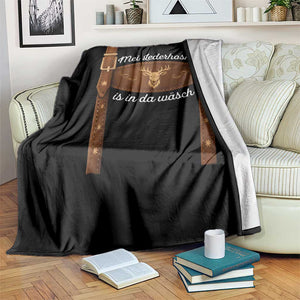 Funny Lederhosen Costume Alternative for Oktoberfest Throw Blanket Mei Lederhosn Is In Da Wasch TS02 Print Your Wear