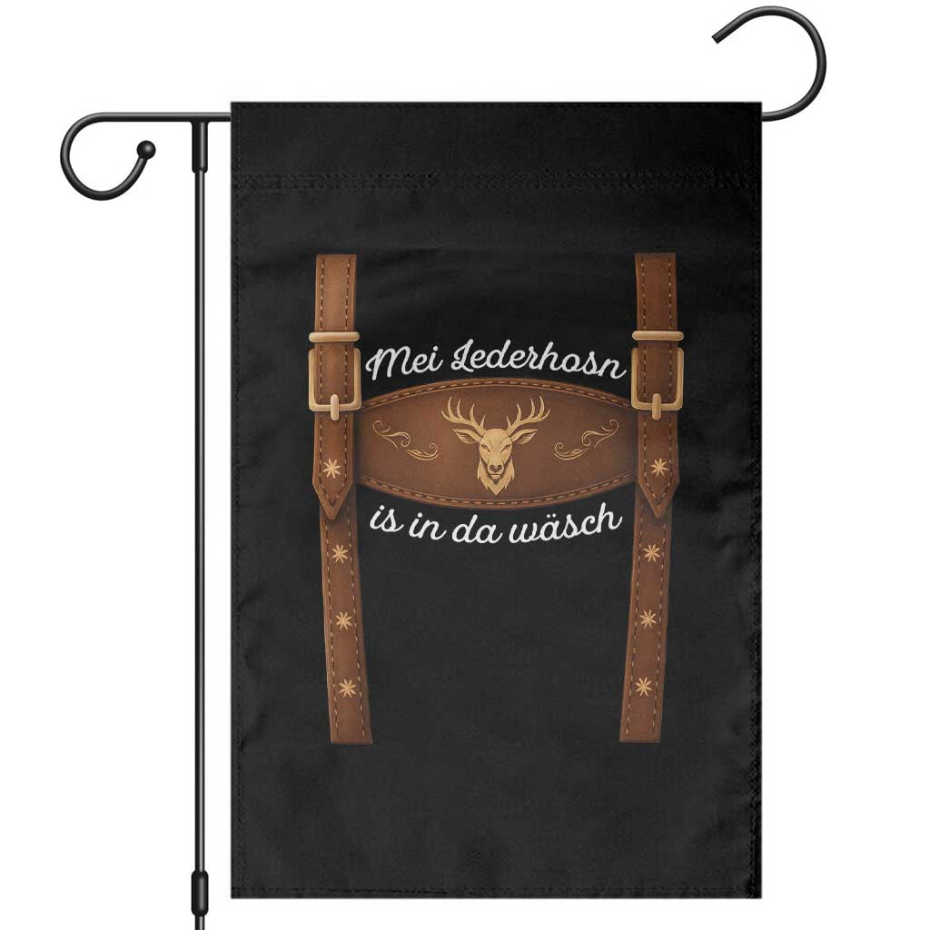 Funny Lederhosen Costume Alternative for Oktoberfest Garden Flag Mei Lederhosn Is In Da Wasch TS02 Black Print Your Wear