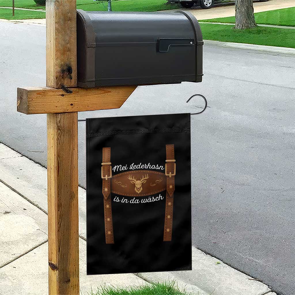 Funny Lederhosen Costume Alternative for Oktoberfest Garden Flag Mei Lederhosn Is In Da Wasch TS02 Print Your Wear