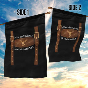 Funny Lederhosen Costume Alternative for Oktoberfest Garden Flag Mei Lederhosn Is In Da Wasch TS02 Print Your Wear