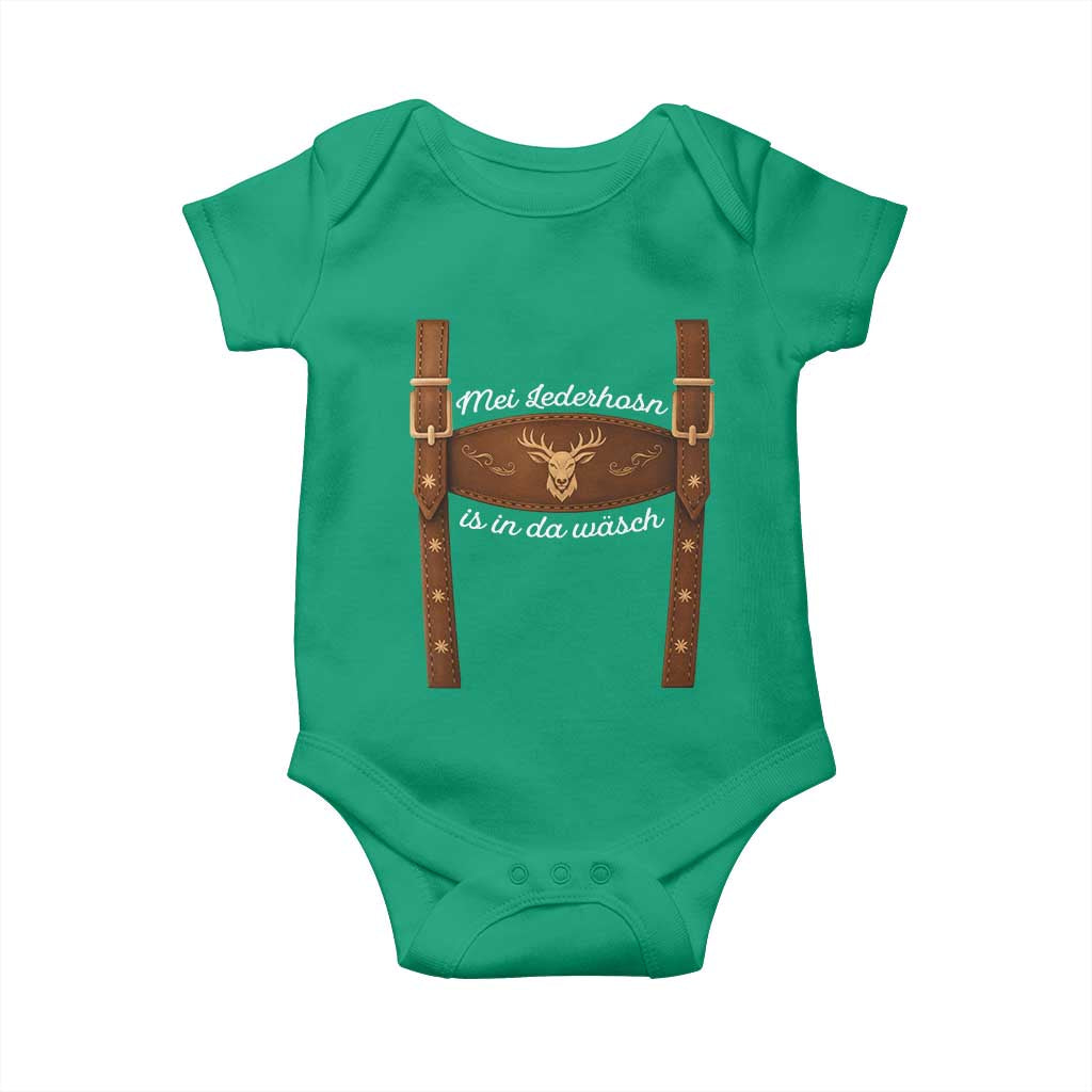 Funny Lederhosen Costume Alternative for Oktoberfest Baby Onesie Mei Lederhosn Is In Da Wasch TS02 Irish Green Print Your Wear
