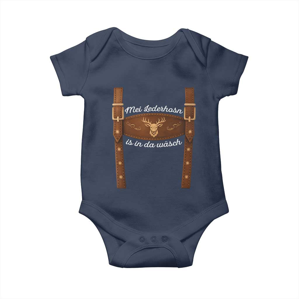 Funny Lederhosen Costume Alternative for Oktoberfest Baby Onesie Mei Lederhosn Is In Da Wasch TS02 Navy Print Your Wear