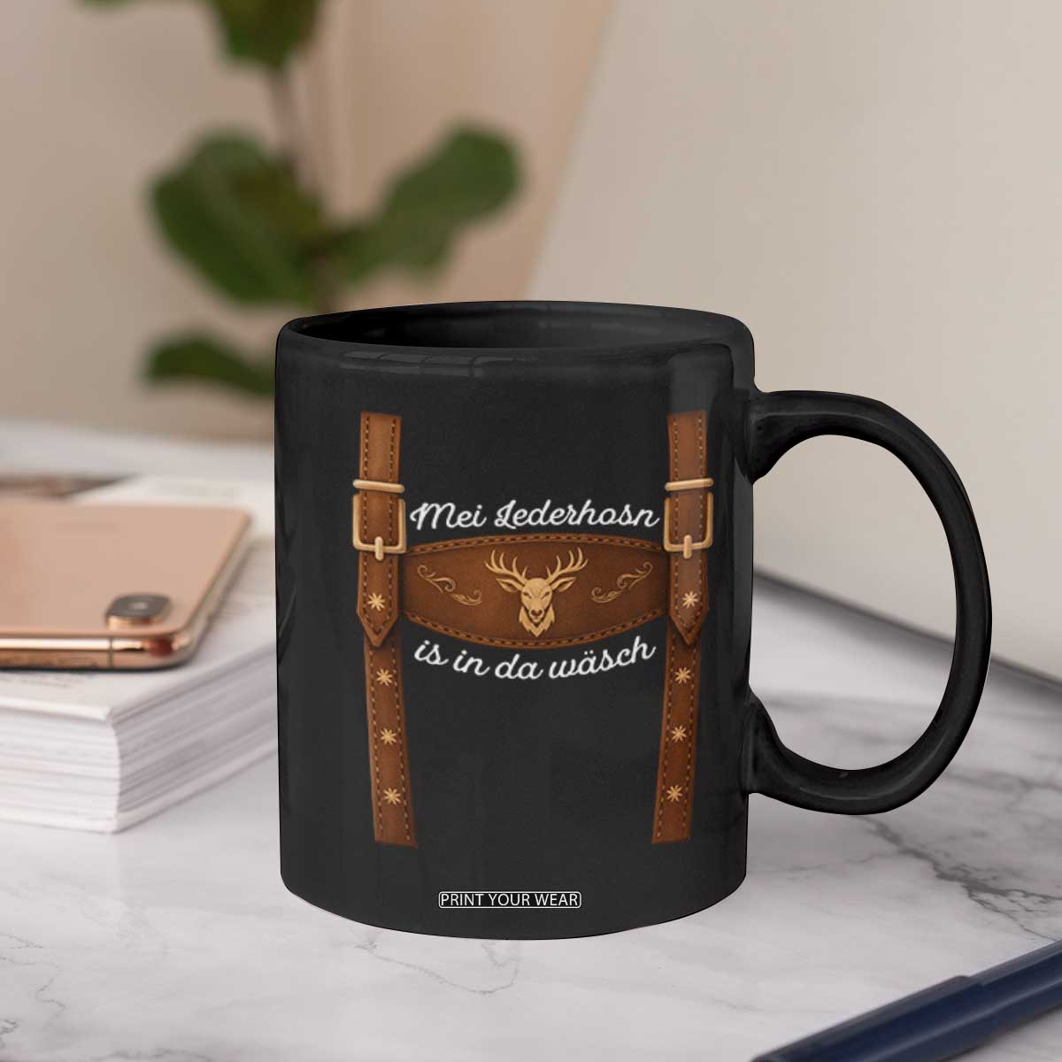 Funny Lederhosen Costume Alternative for Oktoberfest Coffee Mug Mei Lederhosn Is In Da Wasch TS02 Print Your Wear