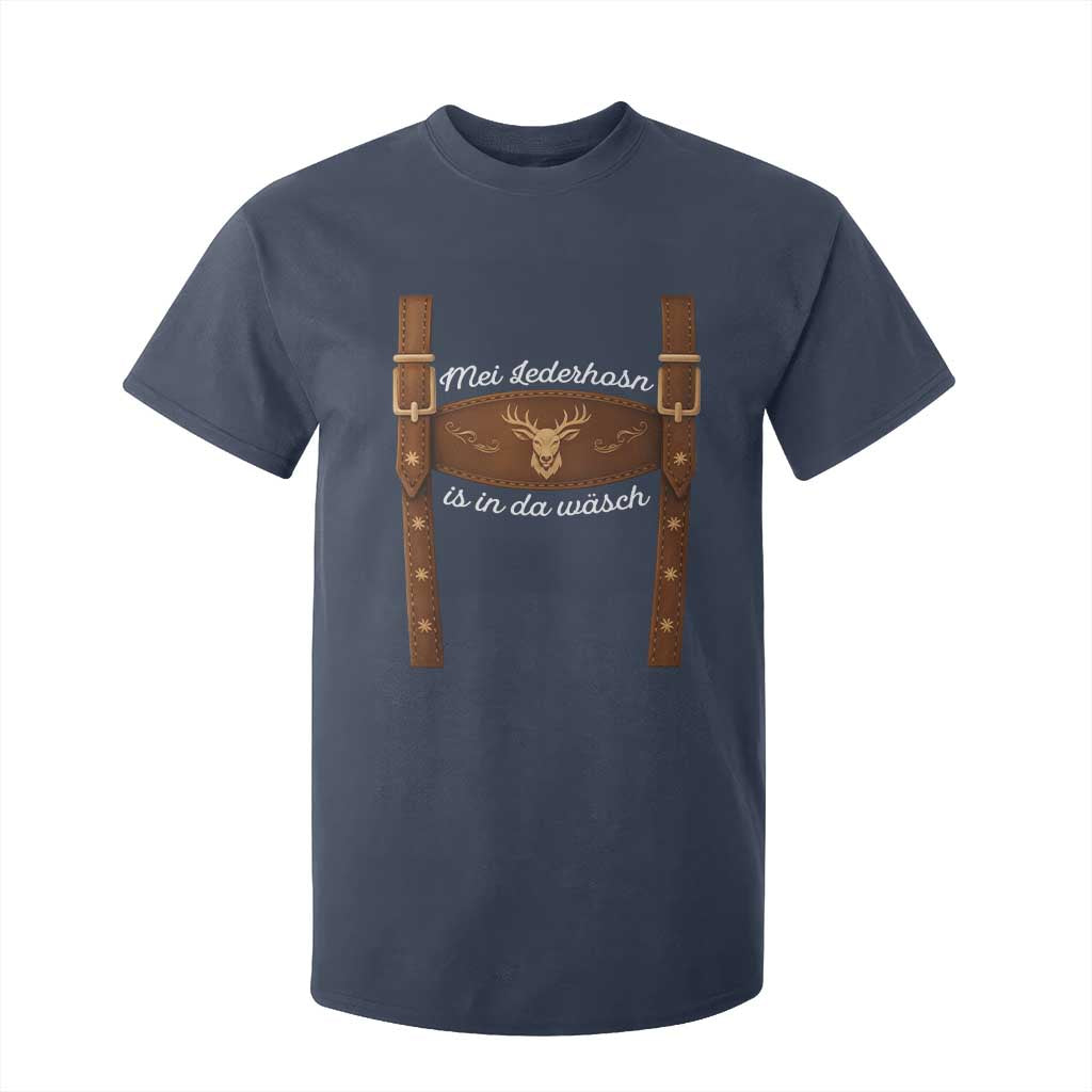 Funny Lederhosen Costume Alternative for Oktoberfest T Shirt For Kid Mei Lederhosn Is In Da Wasch TS02 Navy Print Your Wear
