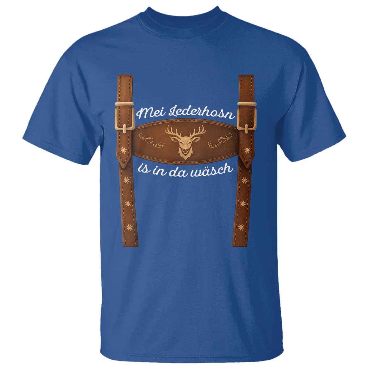 Funny Lederhosen Costume Alternative for Oktoberfest T Shirt Mei Lederhosn Is In Da Wasch TS02 Royal Blue Print Your Wear