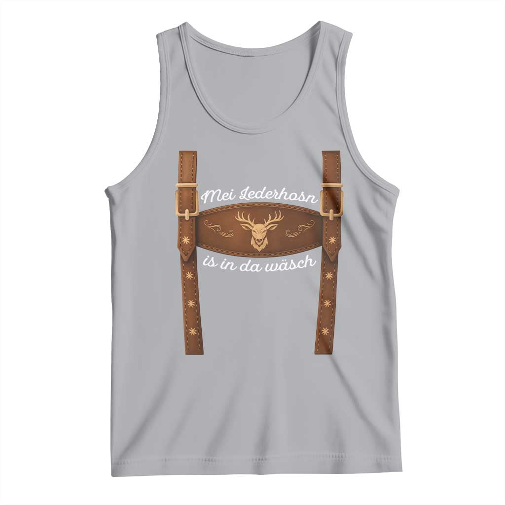 Funny Lederhosen Costume Alternative for Oktoberfest Tank Top Mei Lederhosn Is In Da Wasch TS02 Athletic Heather Print Your Wear