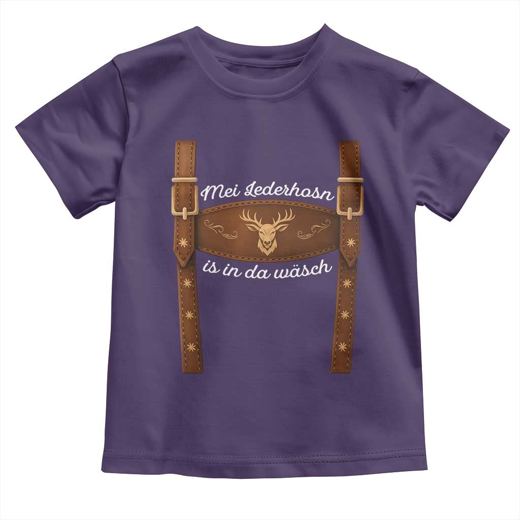 Funny Lederhosen Costume Alternative for Oktoberfest Toddler T Shirt Mei Lederhosn Is In Da Wasch TS02 Purple Print Your Wear