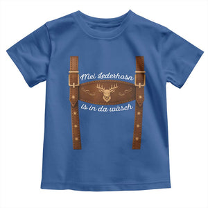 Funny Lederhosen Costume Alternative for Oktoberfest Toddler T Shirt Mei Lederhosn Is In Da Wasch TS02 Royal Blue Print Your Wear