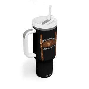 Funny Lederhosen Costume Alternative for Oktoberfest Tumbler With Handle Mei Lederhosn Is In Da Wasch TS02 Print Your Wear