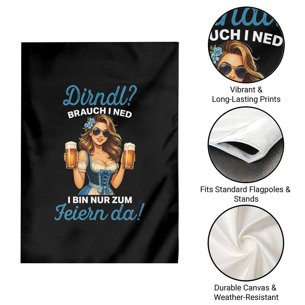 Funny Beer Girl Oktoberfest Garden Flag Dirndle I Bin Nur Zum Feiern Da Party TS02 Print Your Wear