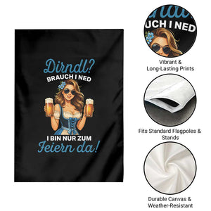 Funny Beer Girl Oktoberfest Garden Flag Dirndle I Bin Nur Zum Feiern Da Party TS02 Print Your Wear