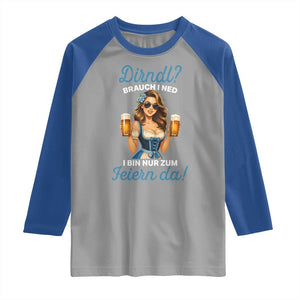 Funny Beer Girl Oktoberfest Raglan Shirt Dirndle I Bin Nur Zum Feiern Da Party TS02 Sport Gray Royal Print Your Wear