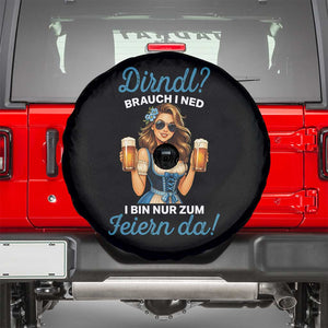 Funny Beer Girl Oktoberfest Spare Tire Cover Dirndle I Bin Nur Zum Feiern Da Party TS02 Black Print Your Wear