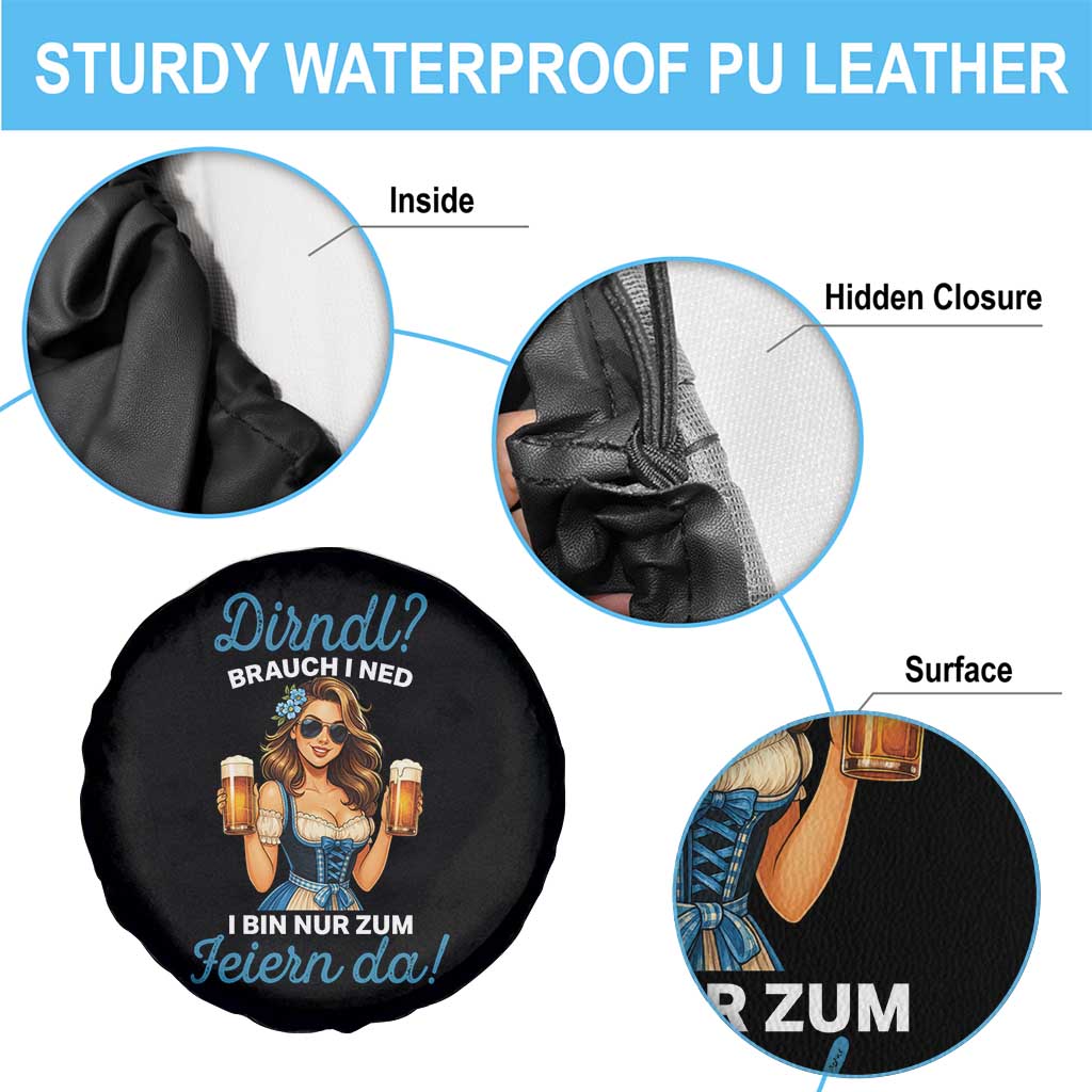 Funny Beer Girl Oktoberfest Spare Tire Cover Dirndle I Bin Nur Zum Feiern Da Party TS02 Print Your Wear