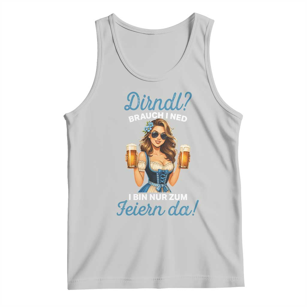 Funny Beer Girl Oktoberfest Tank Top Dirndle I Bin Nur Zum Feiern Da Party TS02 Ash Print Your Wear