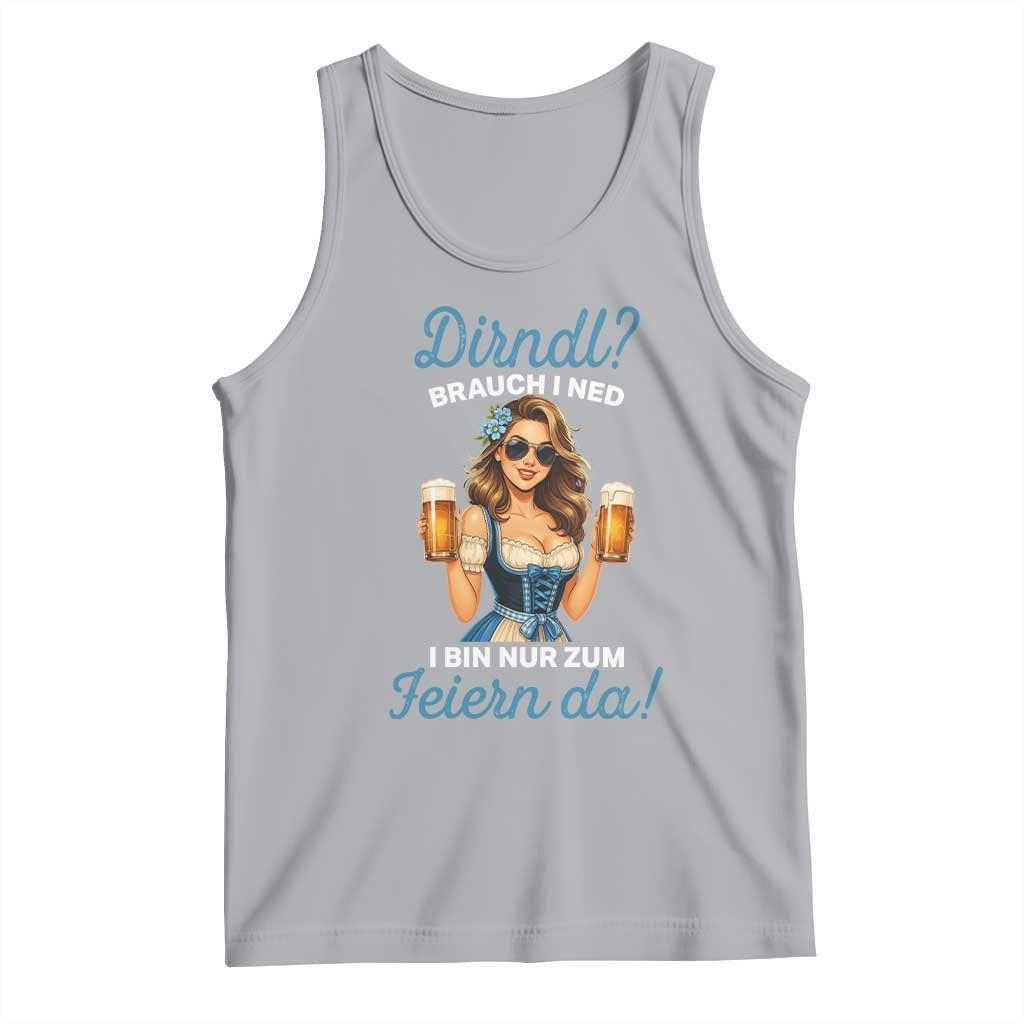 Funny Beer Girl Oktoberfest Tank Top Dirndle I Bin Nur Zum Feiern Da Party TS02 Athletic Heather Print Your Wear