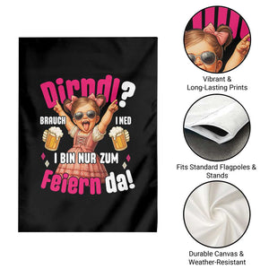 Funny Cute Girl Oktoberfest Garden Flag Dirndle I Bin Nur Zum Feiern Da Party TS02 Print Your Wear