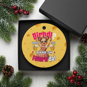 Funny Cute Girl Oktoberfest Ceramic Ornament Dirndle I Bin Nur Zum Feiern Da Party TS02 1pc Yellow Cheese Print Your Wear