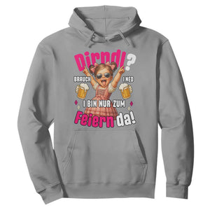 Funny Cute Girl Oktoberfest Hoodie Dirndle I Bin Nur Zum Feiern Da Party TS02 Sport Gray Print Your Wear