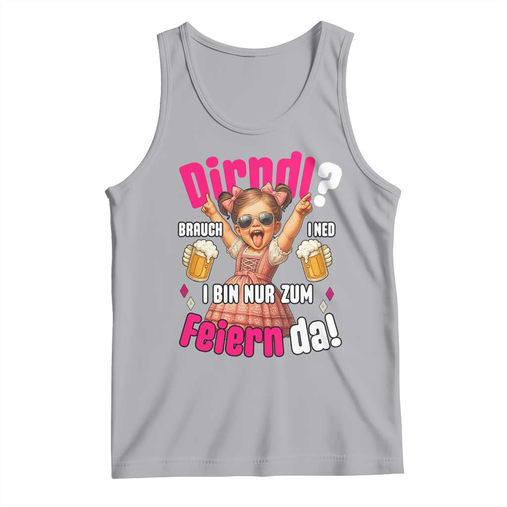 Funny Cute Girl Oktoberfest Tank Top Dirndle I Bin Nur Zum Feiern Da Party TS02 Athletic Heather Print Your Wear